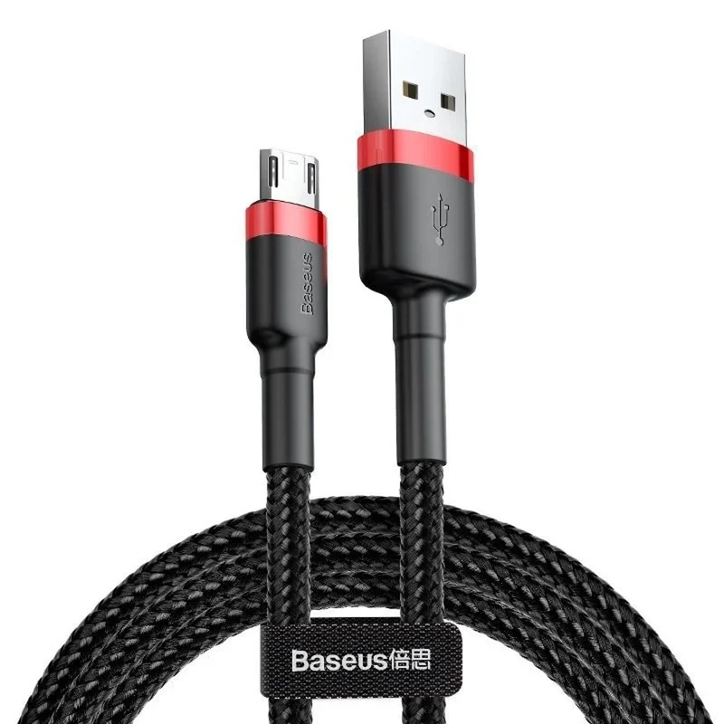USB/MicroUSB-Kabel 2,0m QC3.0 2,4A (CAMKLF-C91) aus Nylongeflecht