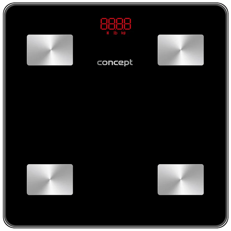 Glas-Diagnosewaage Personenwaage mit App Digitale Waage Körperanalyse BIA Körperfettwaage Muskelmasse BMI LED-Anzeige Gewicht bis 180kg