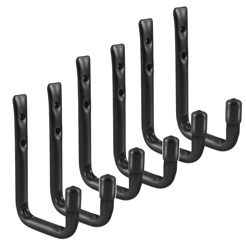 6er-Set Maclean-Wandhalterungen für Reifen, Räder, Leitern, Fahrräder, aus Stahl, max. Belastbarkeit 22 kg/Halterung, MC-489