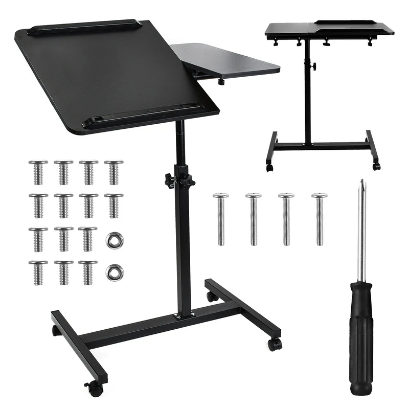 Mobiler Schreibtisch/Laptop-Ständer Maclean, schwarz, höhenverstellbar 59-89cm, max. 30kg , MC-121 B