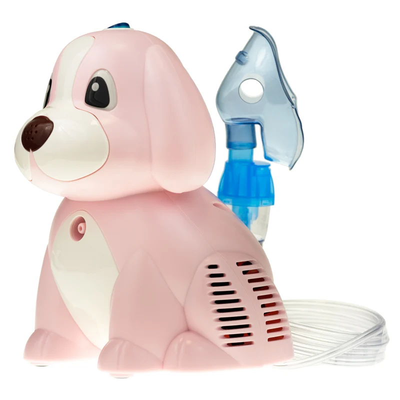 Omnibus BR-CN171 Puppy Elektrischer Inhalator Hündchen Inhaliergerät Set für Kinder und Erwachsene Vernebler Inhalation Maske für Erwachsene und Kinder Rosa