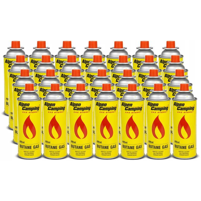Alpen Camping 28x 400ml Gaskartusche Gasflasche für Gaskocher Campingkocher Bunsenbrenner Lötbrenner