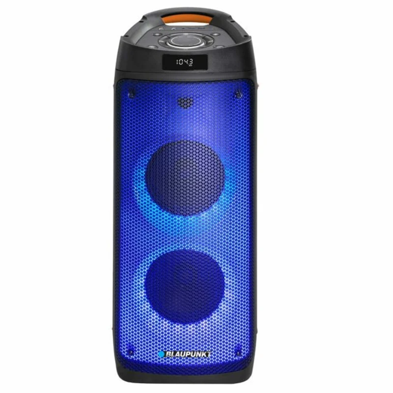 PartyBox Tragbarer Bluetooth-Lautsprecher mit Karaoke-Funktion Gitarreneingang TWS Radio AUX USB microSD Fernbedienung Disco LED Beleuchtung