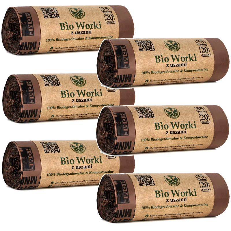 BIO kompostierbare Beutel 35 Liter 6x20 Stück Sipeko