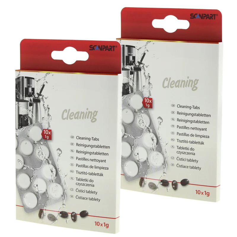 Kaffeemaschinen-Reinigungstabletten, 10 Stück, universal, Scanpart, 2er-Pack