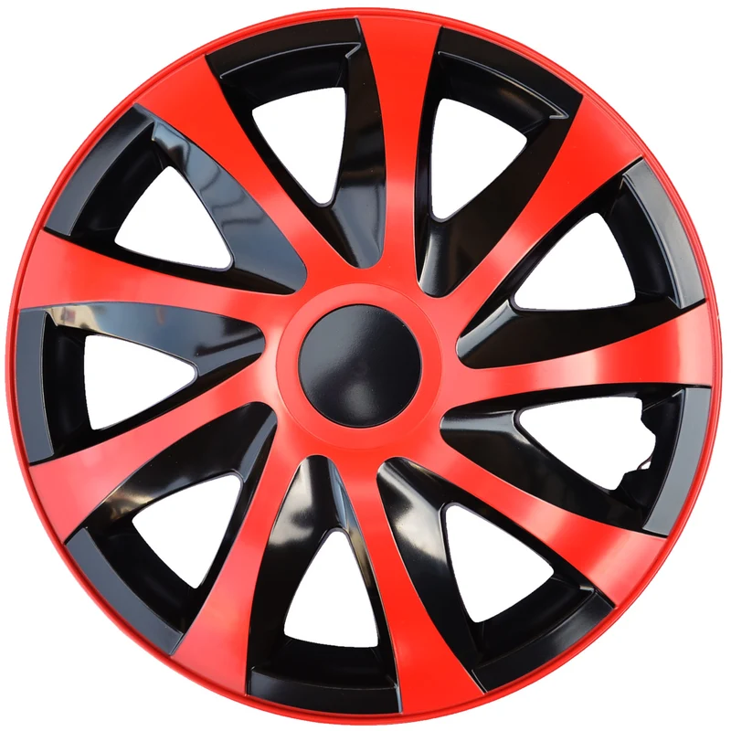 Satz 16" DRACO Radkappen rot/schwarz 4 Stück
