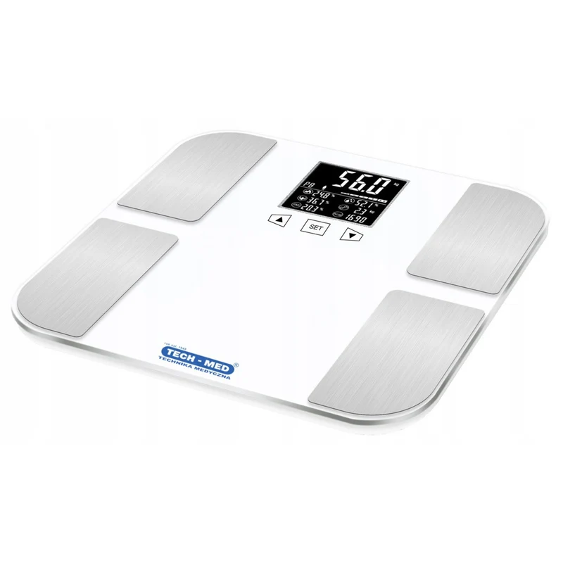 Analytische Personenwaage, BMI-Anzeige, Fettmessung, hintergrundbeleuchtetes LCD-Display, TM-WA002