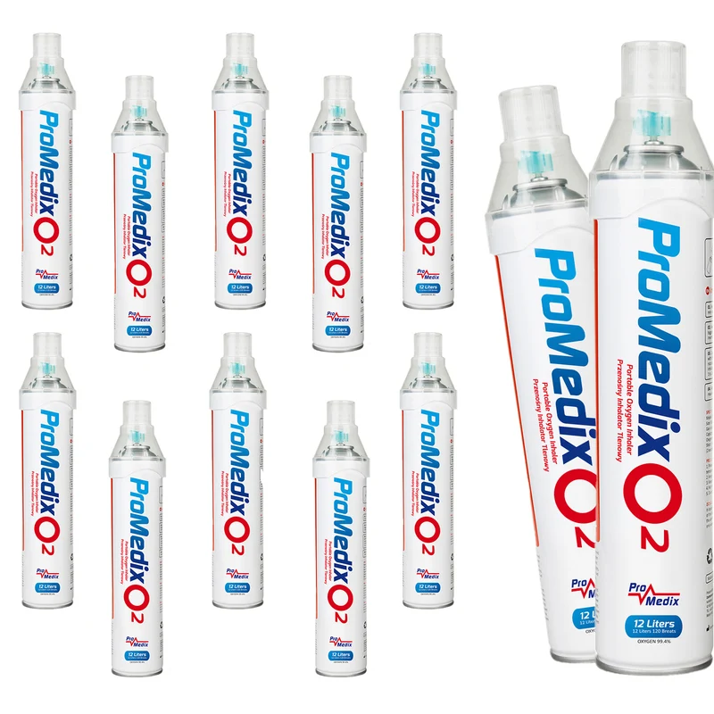 12x Promedix 12L tragbarer 99,4% Sauerstoff-Inhalator in Dosen, PR-994