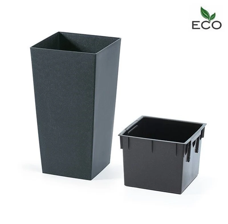 Prosperplast 2in1 Pflanzgefäß 40 x 40 x 75 cm, Grande Urbi Square Eco