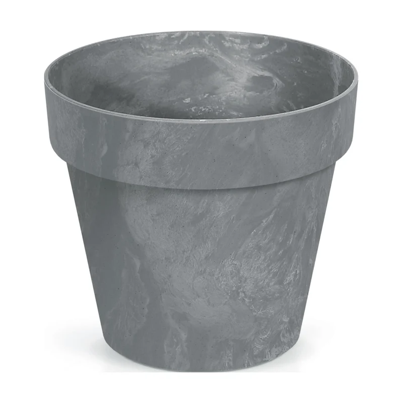 Cube Beton Effect Blumentopf für Innen- und Außenbereich Pflanzkübel UV-beständig Rund Kunststoff Ø 400mm Marengo