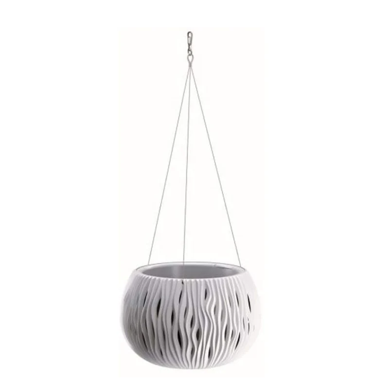 Hängender Pflanztopf 2in1 mit Einsatz Ø 370 mm 9L weiß Sandy Bowl