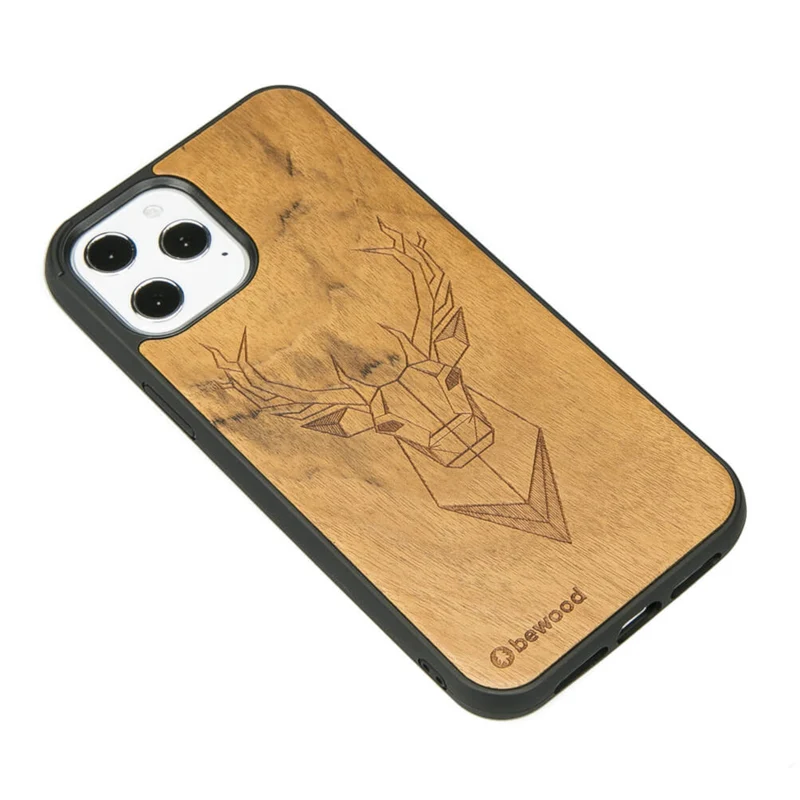 HOLZETUI IPHONE 12 PRO MAX IMBUIA HIRSCH HOHE QUALITÄT