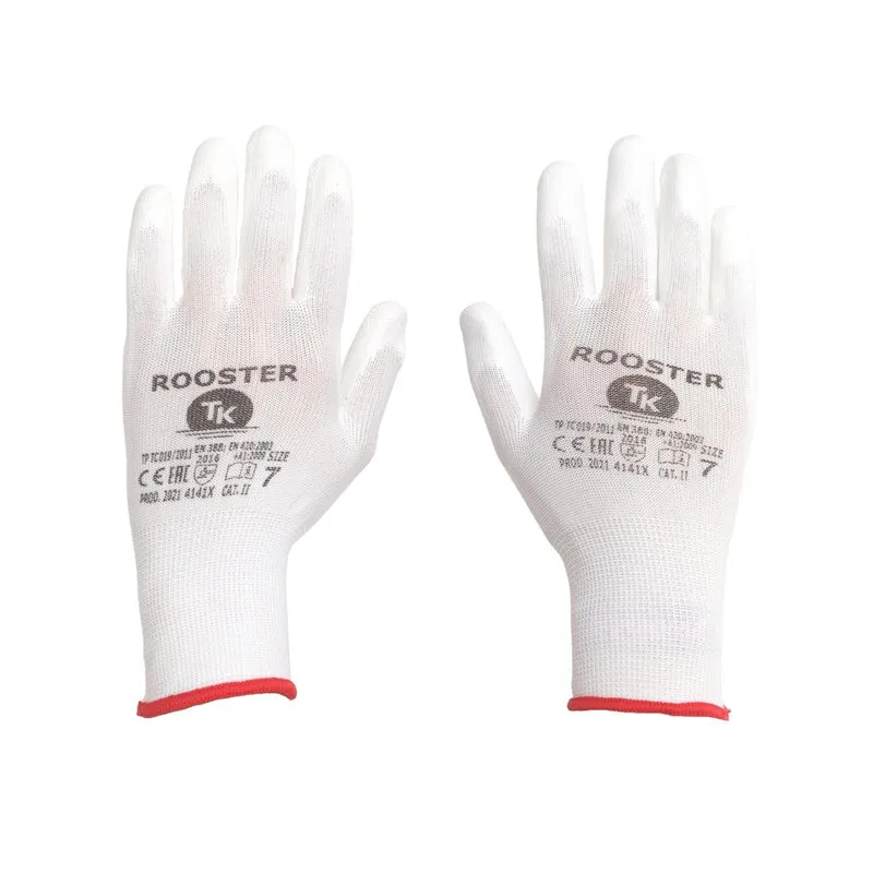 Rooster Polyurethan-Handschuhe Arbeitshandschuhe Schutzhandschuhe Montage Handschuhe Gartenhandschuhe Montagehandschuhe Polyurethan Größe: 10 (1x Paar)