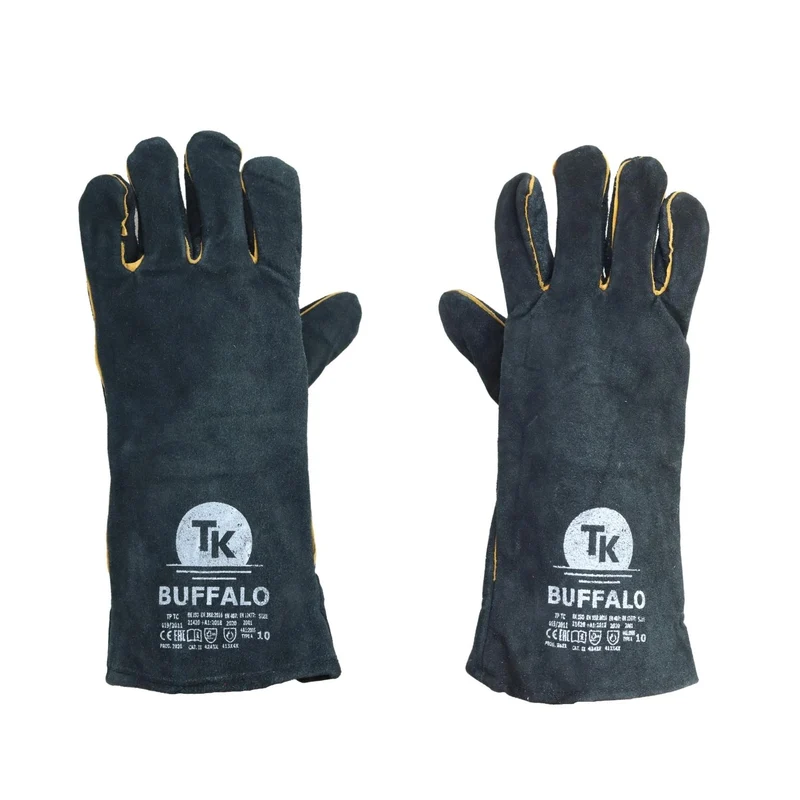 TK Buffalo Schweißerhandschuhe 1x Paar Arbeitshandschuhe aus hochwertigem Rindspaltleder Schutzhandschuhe Größe: 10