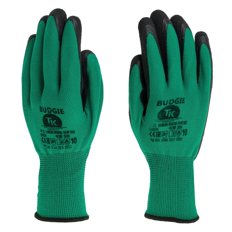 TK Budgie Arbeitshandschuhe 1x Paar Handschuhe aus PVC Gartenarbeit Arbeitsschutz Gartenhandschuhe Schutzhandschuhe Größe: 6