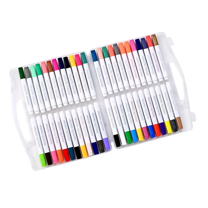 LIVMORE Premium Acryl Marker Set 48 teilig in Aufbewahrungsbox