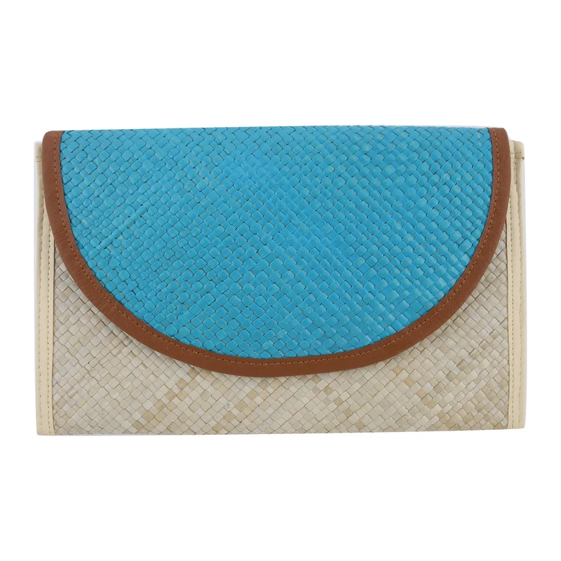 Clutch aus Pandan Blättern, Blau
