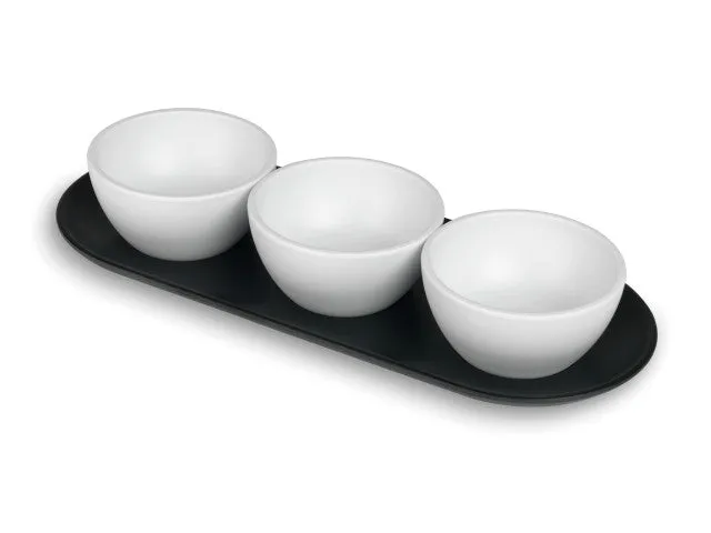 LACOR Tablett 3 Schalen Schwarz 63403