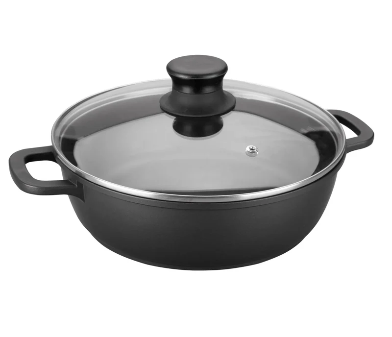 LACOR Flacher Kochtopf mit Glasdeckel Forte 25823