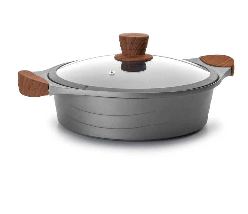 LACOR Niedriger Kochtopf mit Glasdeckel Stilo 27327