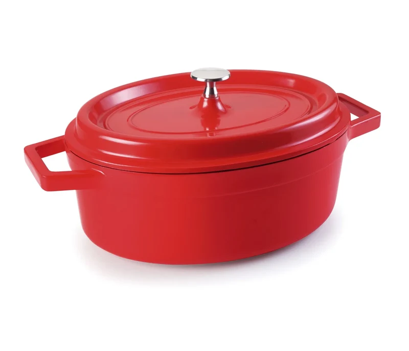 LACOR ovale Kasserolle mit rotem Deckel Cocotte 25927