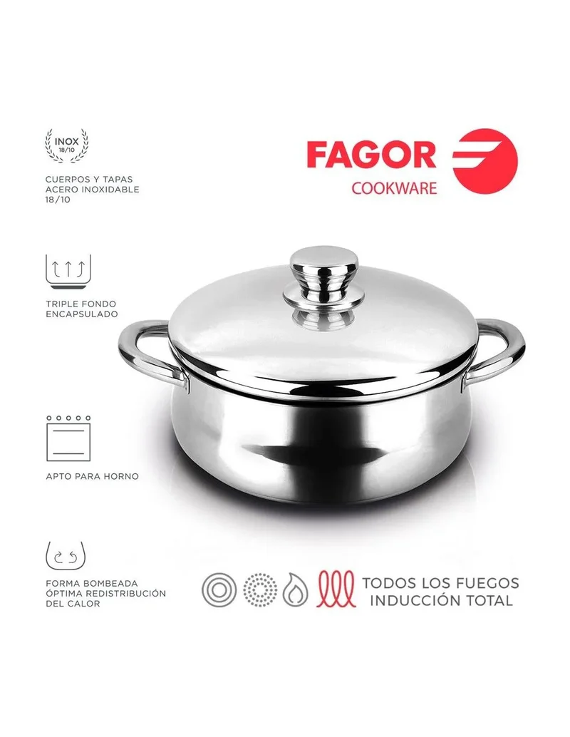 FAGOR Topf SILVERINOX + Deckel Ø28