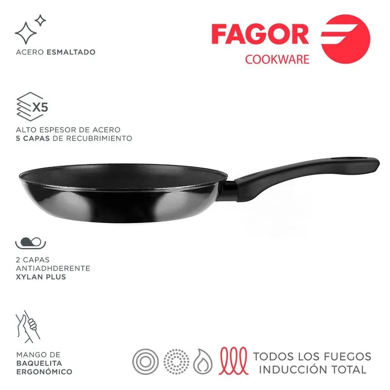 FAGOR Pfanne INDUTHERM Schwarz Ø24
