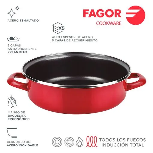 FAGOR Kochtopf OPTIMAX Ø24 in mattem Rot
