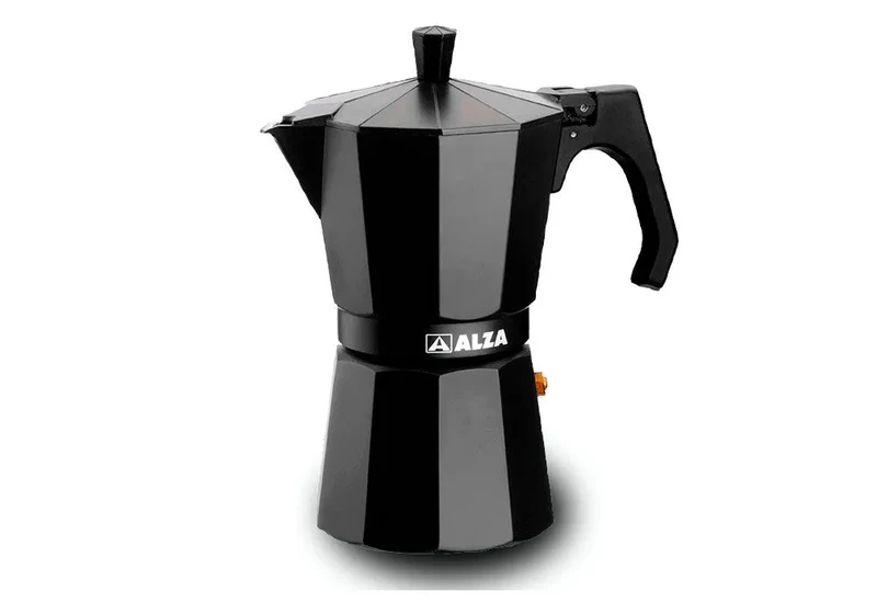 ALZA BASIC NERO Italienischer Kaffeekocher aus Aluminium für 9 Tassen