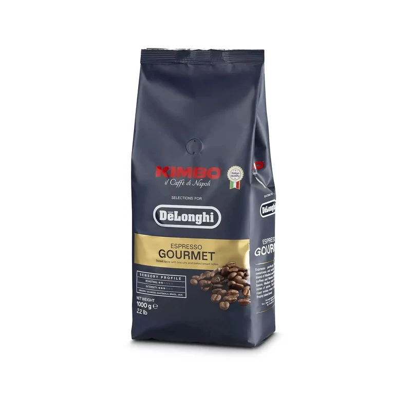DeLonghi Kaffeebohnen Espresso Gourmet De'Longhi-Kimbo 80 % Arabica 20 % Robusta, 1 kg